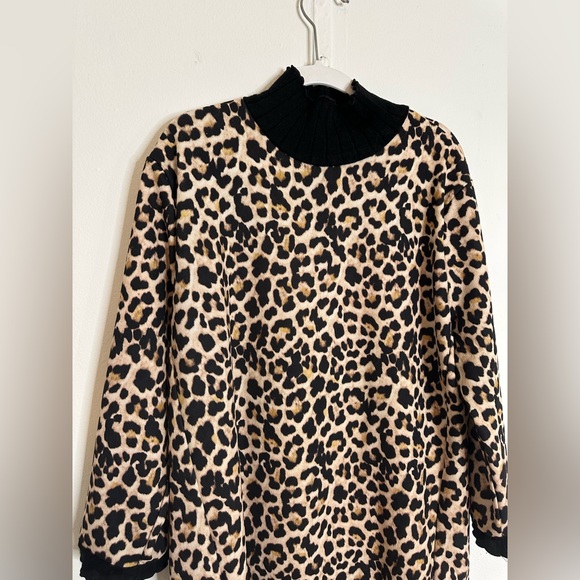 Zara Leopard Print Mock Neck Turtleneck Dress - Picture 5 of 5